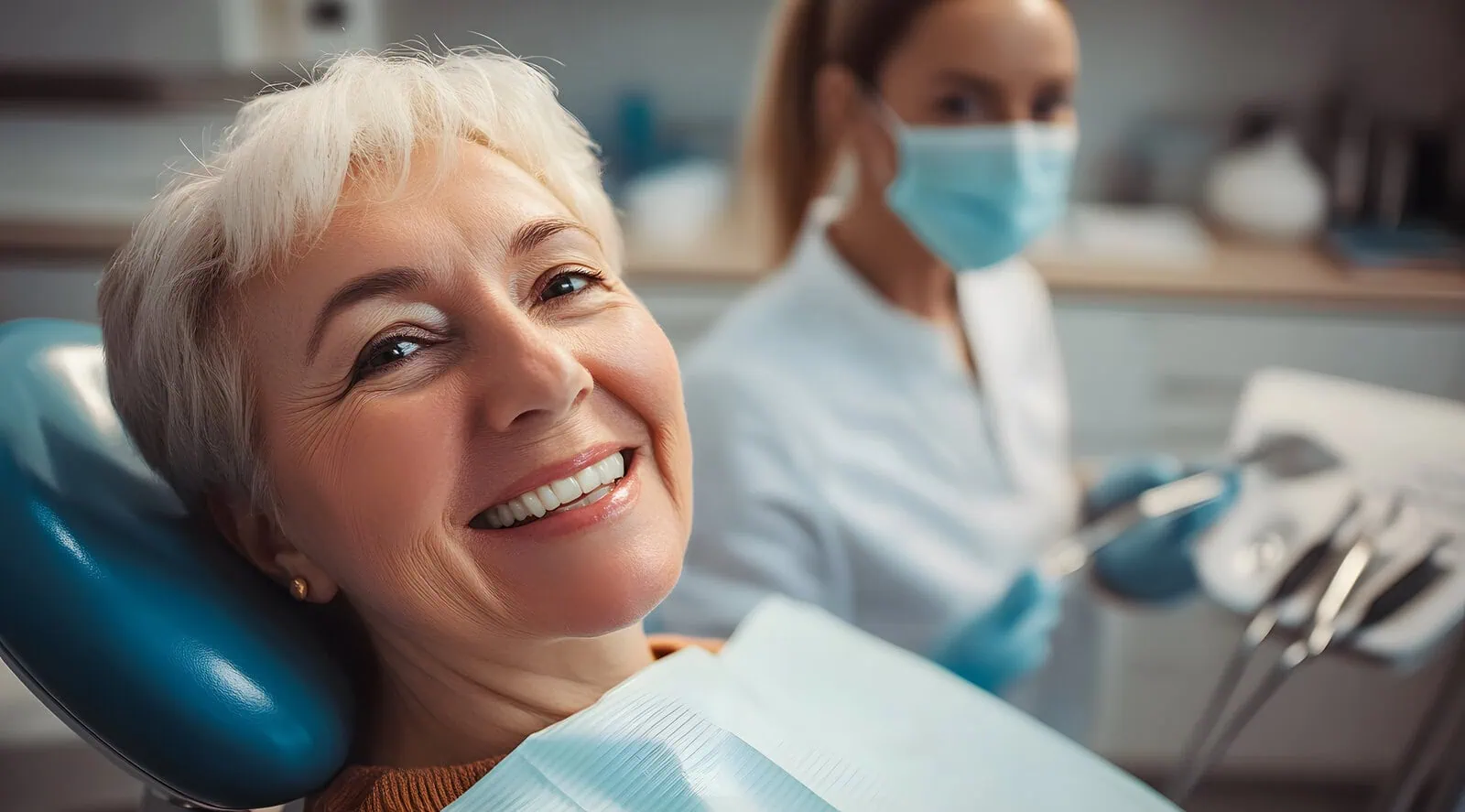Dental team providing attentive care to a patient