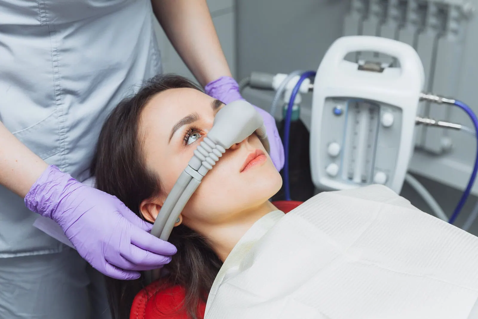 Patient relaxing comfortably during a dental visit